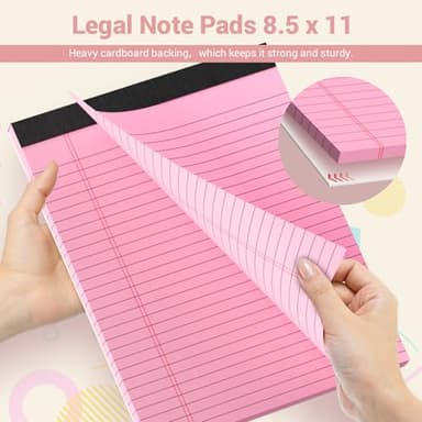 Legal Pads 8.5 x 11 Colored Note Pads, 2 Pack Notepads 8.5 x 11 Lined Paper, Colored Notebook Paper Writing Pads 30 Sheets per Colored Paper Pads 8.5 x 11 for Purple Legal Pads Home Office School - Image 5