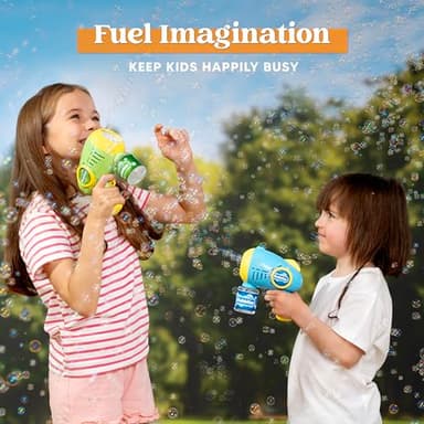 JOYIN 2 Kids Bubble Guns with 4 Bottles Solution, Automatic Bubble Machine Gun with 8 Holes for Kids, Adults, Summer Toys, Easter Basket Stuffers, Birthday Gift, Party Favors - Image 6
