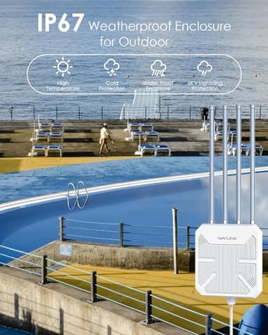 WAVLINK AX3000 WiFi 6 Wireless Outdoor Wireless Access Points, Long Range Outdoor WiFi with Dual Band/PoE/IP67/600mW of Power/Up to 256 Devices for Parties, Business Gatherings Work with Starlink - Image 5