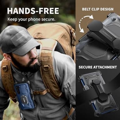 TONGATE for Z Fold 6 Case with Ring Stand, Built-in S Pen Holder & Glass Screen Protector Shockproof Rugged Z6 Phone Case with Slide Camera Cover & Belt Clip for Samsung Galaxy Z Fold 6 2024, Blue - Image 8