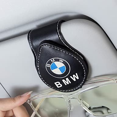 PPODKS Car Sunglass Holder, Eyeglass Holder for BMW 1 3 5 6 Series X1 X3 X7 X5 X6 Z4 7 M, Sunglass Hanger Mount for Car Sun Visor, Interior Accessories, Black - Image 1