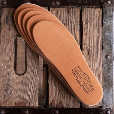 Nicks Boots Veg Tan Leather Insoles, Men’s Shoe Size 8-9.5, Handcrafted in USA, Trim to Fit, Molds to Foot for Extra Comfort - Image 2