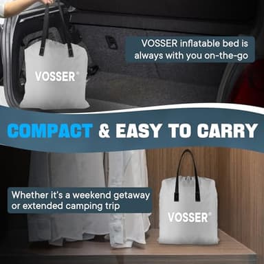 VOSSER Twin Air Mattress with Built-in Pump,Fast & Easy Inflation/Deflation Inflatable Mattress, Foldable Blow Up Mattress with Storage Bag, Inflatable Bed for Home, Camping & Guests - Image 6