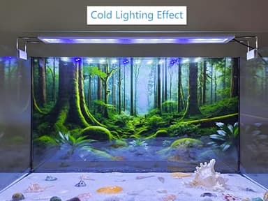 Forest Aquarium Background Green Trees Rainforest Moss Fish Tank Background 24x12 Inches PVC Glass Container Decoration with Tapes - Image 5