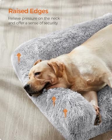 Feandrea Dog Bed, Orthopaedic Dog Sofa Bed for Medium and Large Dogs, Waterproof Ped Bed with Removable Washable Cover, 42 x 31.5 x 9 Inches, Gray Ombré UPGW233G01 - Image 4