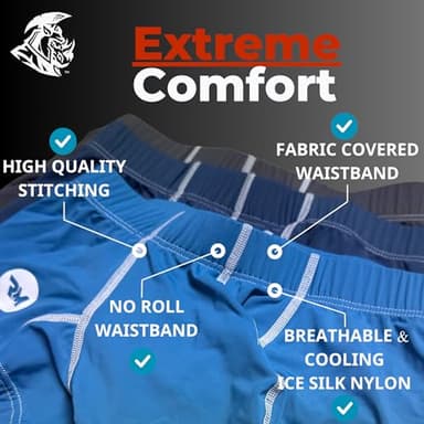 Real Men 6in Nylon Boxer Briefs A Pouch Lrg 3pk Blk/Blu/Gry 3x Boxer Briefs For Men Pouch Mens Bulge Enhancement Underwear Mens Underwear Nylon - Image 7