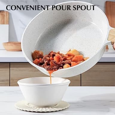 SENSARTE Nonstick Ceramic Cookware Set 23-Piece, Healthy Pots and Pans Set, Non-toxic Kitchen Cooking Set with Stay-Cool Handles, Silicone Utensils and Pot Protectors, PFAS & PFOA Free - Image 7