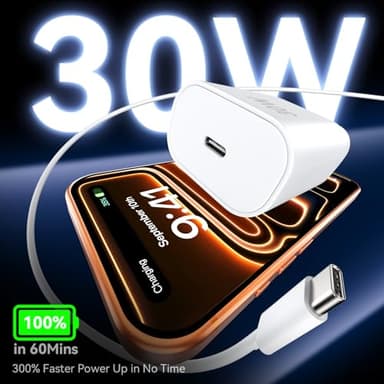 iPhone 17 16 Pro Max Charger Fast Charging Block, 30W iPhone 17/16 Pro Max USB C Fast Charger with 10 FT Type C Fast Charging Long Cable Cord for iPhone 17 Pro Max/17 Pro/17/Air/16 Pro max/16 Pro/15 - Image 4