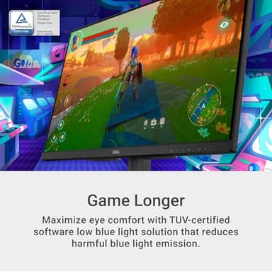 Dell G2725D Gaming Monitor - 27-inch QHD (2560x1440) up to 180 Hz, 2ms Response time, 99% RGB Display, DisplayPort/HDMI Connectivity, AMD FreeSync, Comfortview, Tilt Adjustable - Black - Image 6