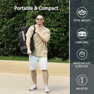 VEBESYET Inflatable Floating Dock Platform, 6ft x 5ft x 6" Inflatable Dock Floats Multi Person Floating Island Raft for Lake Pool Beach Ocean - Image 7