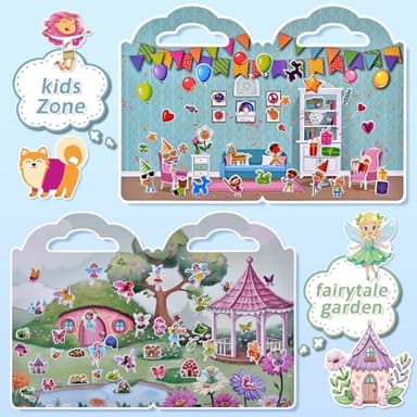6 Set (260pcs) Puffy Sticker Books Activity for Girls, Fairytale Garden, Princess Party, Mermaid, Kids Zone, Girls' Shop, 3D Reusable Stickers, Travel Sticker Books for Kids Ages 3+ - Image 4
