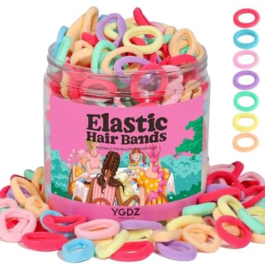 YGDZ Baby Hair Ties, 300pcs Elastic Toddler Hair Ties for Little Girls Kids, Small Mini Hair Bands Soft Ponytail Holders Hair Accessories, Multicolor - Image 1