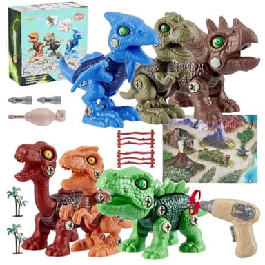 6 Pack Kids Toy Stem Dinosaur Toys, Kids Take Apart Construction Building Toys Learning Educational Dino Kit Play Set Party Christmas Birthday Gifts for Toddler Boys Girls Age 3 4 5 6 7 8 + Year Old - Image 9