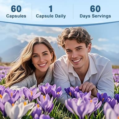 Organic Happy Saffron Supplements - 100% Organic Saffron Extract 88.5mg per Serving with Crocins, Safranal & Safromotivines for Better Mood, Energy, Eyes, Immunity, Blood, Men & Women, 60 Vegan Caps - Image 8