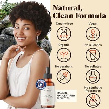 Vital Strands Batana Oil for Hair Growth – 100% Pure & Organic Botana Oil from Honduras – Strengthens, Thickens & Restores Natural Hair – Cold Pressed Raw Scalp & Hair Treatment for Men & Women – 60ml - Image 8
