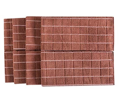 Microfiber Dish Towels - Soft, Super Absorbent and Lint Free Kitchen Towels - 8 Pack (Lattice Designed Brown Colors) - 26 x 18 Inch - Image 3