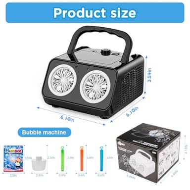 SHCKE Automatic Bubble Machine Upgrade Bubble Blower with 2 Fans,Plug in or Battery Operated Portable Bubble Maker,20000+ Bubbles Per Minute Bubbles for Outdoor Wedding Birthday Party - Image 8