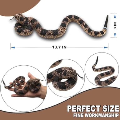 Upitry Rubber Snakes Fake Snake Rattlesnake - Realistic Keep Birds Away - Prank Life Size Toy That Look Real - Garden Plastic Scare Birds - Christmas Toys - Image 2