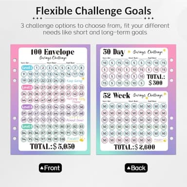 Sooez 100 Envelope Money Saving Challenge Book with 100 Pocket Pre-Numbered & Reusable Laminated Tracker - Image 3