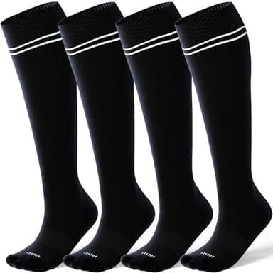LEVSOX Viscose Made from Bamboo Compression Socks for Pregnant Women 20-30 mmHg Knee High Cute Funny Mens Supports Socks for Nurses, Medical, Travel and Flight, Black - Image 1
