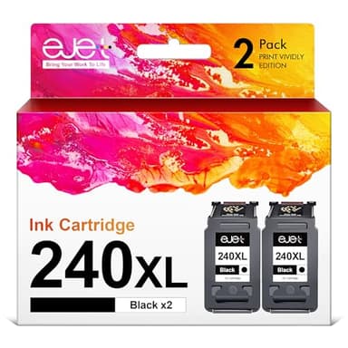 ejet 240XL PG-240 Black Ink Cartridge Remanufactured Replacement for Canon 240XL Black Ink Cartridge PG-240 XL for Canon Pixma MG3620 TS5120 MG2120 MG3520 MX452 MX512 MX532 MX472 Printer (2-Black) - Image 1
