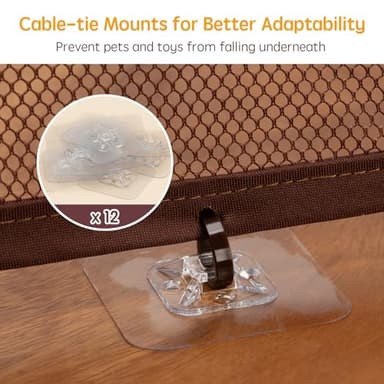 Banister Guard for Baby - 15ft x 3ft, Child Safety Net, Rail Balcony Banister Stair Mesh for Kids, Toys, Pets - Dark Brown… - Image 3