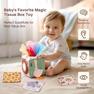 Youuys Baby Tissue Box Toy for Babies 6-12 Months - Montessori Toys Baby Tissue Box Sensory Toys for 1 Year Old - Boy Girl Gifts for Babies 6 12 18 Months Old - Image 2
