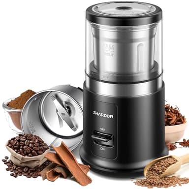 SHARDOR One Touch Coffee Grinder Electric, Spice, Herb, For Coffee Bean Spices and Seeds with 1 Removable Stainless Steel Bowl, Dry Grinder, Black - Image 1