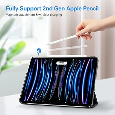 ProCase Cover for iPad Pro 11 Inch Case 2022/2021/2020/2018, Slim Stand Hard Back Shell Smart Cover for iPad Pro 11 4th Gen 2022/3rd Gen 2021/ 2nd Gen 2020/1st Gen 2018 -Black - Image 4