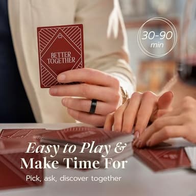 BETTER TOGETHER Honest Conversation Starter Game - 100 Romantic & Deep Questions for Couples - Relationship Card Game for Date Night & Valentines Day (17+) - Image 3