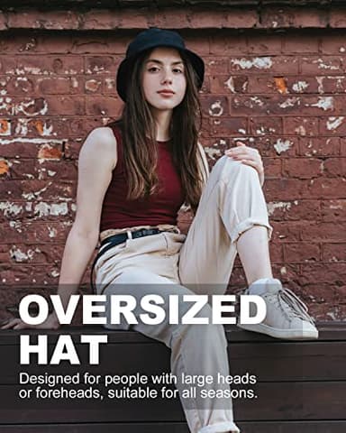 Zylioo XX-Large Reversible Bucket Hat,Oversize Summer Travel Bucket Hats,Wearable Sun Hat for Big Heads 25"-26" - Image 4