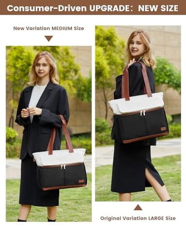 LOVEVOOK Upgrade Version Work Bags for Women 15.6 Inch Laptop Bag Large Capacity Mutiple Pockets Teacher Bag Water Resistant Canvas Tote Bag Purse for Office Travel College Nurse Teacher, Black - Image 4