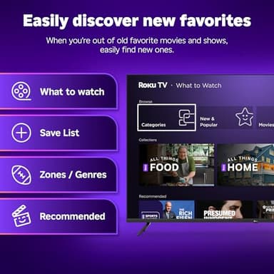 Roku Smart TV 2025 – 75-Inch Select Series, 4K HDR TV – RokuTV with Enhanced Voice Remote – Flat Screen LED Television with Wi-Fi for Streaming Live Local News, Sports, Family Entertainment - Image 6