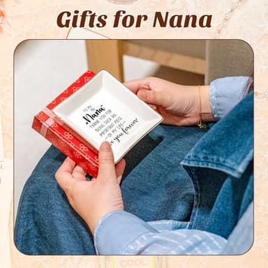 PUDDING CABIN Nana Gifts - Jewelry Dish Trinket Tray Birthday Gifts for Nana from Grandkids, Thanksgiving Mothers Day Gifts for Nana Grandmother - Image 2
