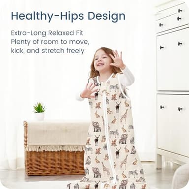 TOTBASIC Toddler Sleep Sack 1.0 TOG, Baby Wearable Blanket with 2-way Safe Zipper, Ultra Soft All Season Baby Sleeping Bag - Image 5