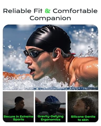 DEMICEA Open Ear Sport Headphones, Wireless Bone Conduction Earphones, Built-in 32GB MP3,with Mic, IP68, Sweat & Water Resistant, Up to 8 Hours Battery, Bluetooth 5.3, for Running, Workouts, Swimming - Image 6