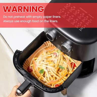 400 Pcs Air Fryer Paper Liners, 8" Square Air Fryer Liners Disposable, Heavy-Duty Parchment Paper for 5-8 qt Airfryer Basket, Non-Stick & Grease-Proof Baking Liner for Oven Pan - Image 8