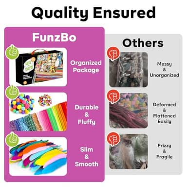 FUNZBO 4000+pcs Arts and Crafts Supplies for Kids -Girl Craft Kit Materials for Kids Age 4 5 6 7 8-12 Birathday Gifts for Girls and Boys Crafts for Girls Ages 8-12 Arts Activities - Image 3