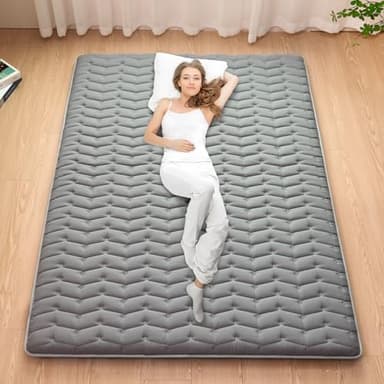 Premium Foam Japanese Futon Floor Mattress Queen Size 60"x 80",100% High Density Foam Comfortable Floor Mattress,3.5" Thicken Foldable Sleeping Pad,Dormitory Tatami Mat,for Adult and Kids(Gray) - Image 6