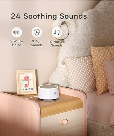 Dreamegg D1 Sound Machine - White Noise Machine with Baby Night Light for Sleeping, High Fidelity Sounds, Timer & Memory Feature, Sound Machine for Baby Adults, Home, Office, Travel (White) - Image 3