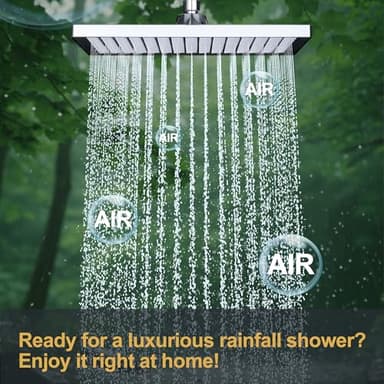 Cobbe Rainfall Shower Head for Bathroom, 11.8 Inch Large Rectangular with Adjustable Stainless Steel 11 Inch Extension Arm - Premium Quality Luxury Experience, 1-Min No Tools Installation, Chrome - Image 2