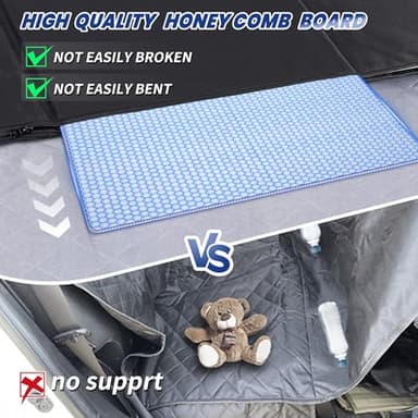 Dog Seat Cover for Full Size F150/RAM1500/Silverado, Crush-Proof Hard Bottom Pet Car Seat Extender for Large Dogs, 400lbs Capacity, Waterproof & Non-Slip Back Seat Protector for Crew Cab Trucks-Grey - Image 7