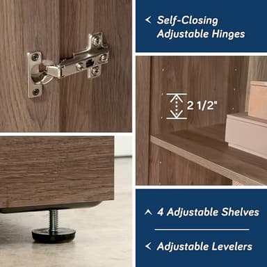 Sauder HomePlus Storage Cabinet/ pantry cabinets, Salt Oak finish - Image 9