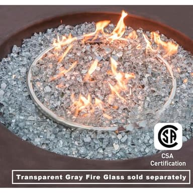 COSIEST Outdoor Propane Fire Pit Coffee Table w Dark Bronze 42 inch Round Base Patio Heater, CSA Certified, 50,000 BTU Stainless Steel Burner, Free Lava Rocks, Waterproof Cover - Image 3