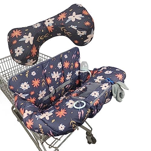 Shopping Cart Cover for Baby/Toddler, Cozy High Chair Cover, with Removable positioner, Dark Blue - Image 1