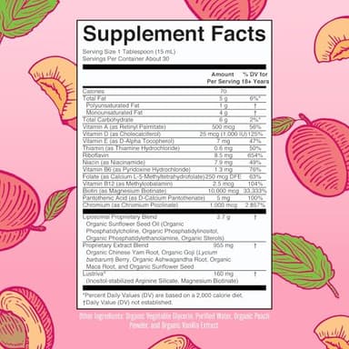 MaryRuth Organics Women's Multivitamin+Lustriva Hair Growth Liposomal | Biotin 10000mcg | Clinically Tested for Thicker Hair, Wrinkles, Fine Lines, Skin Care with Ashwagandha&Maca Root | 15.22 Fl Oz - Image 2