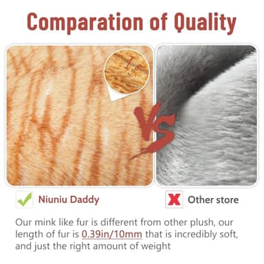 Niuniu Daddy 20" | 3.3 Pound Weighted Cat Stuffed Animals for Adults, Orange Cat Plush Toy for Toddler Teens Kids, Large Orange Kitty Plushy Pillow with Soft Fur for Present Christmas Birthday - Image 3