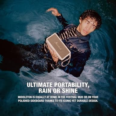 Marshall Middleton Portable Bluetooth Speaker - Cream - Image 3