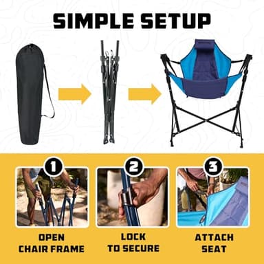Wise Owl Outfitters Hammock Chair for Adults – Comfortable Portable Folding Rocking Camping Chair with Carry Bag – Great for Lawn, Campsite & Outdoors - Image 7