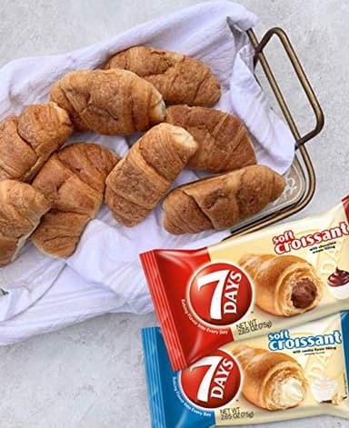 7Days Soft Croissant Variety Pack (24 Count), 12 Chocolate, 12 Vanilla, Breakfast Pastry, Individually Wrapped On The Go Snack (Pack of 24) - Image 5